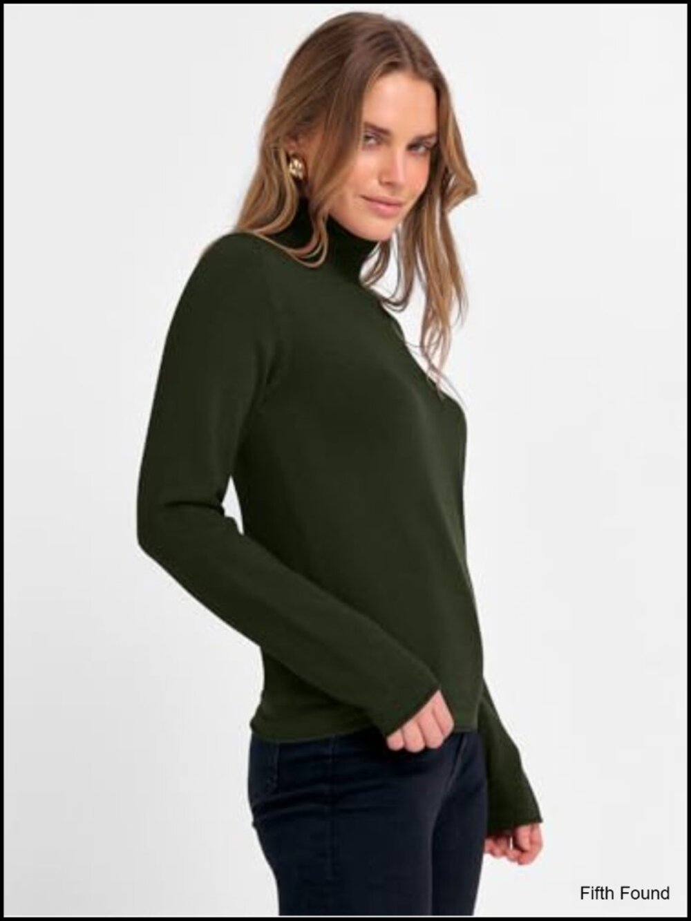 Women's Wool Blend Turtleneck Sweater Long Sleeve Pullover Knit Top - Picture 4 of 6